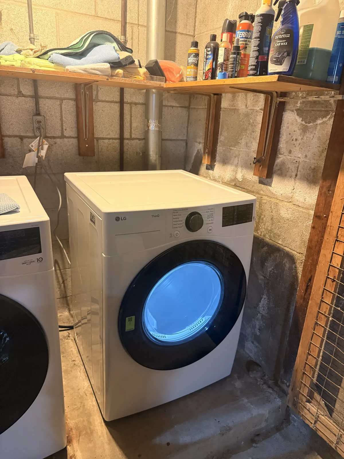 The owner’s gas dryer installed and running